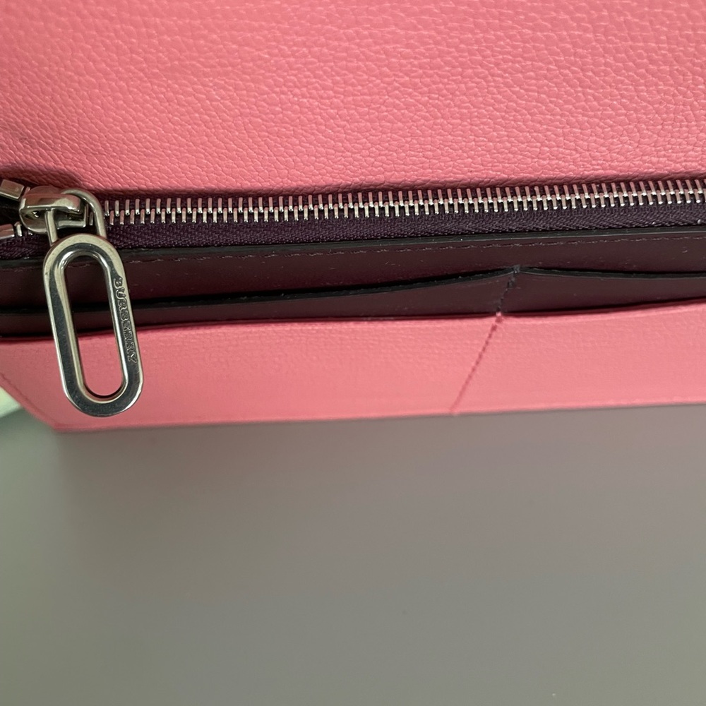 Like New Burberry D Ring Continental Long Wallet Pink - Picture 6 of 8